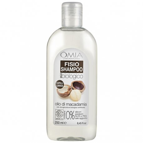Omia - Fisio shampoo olio di macadamia 250 mlECO BIO COSMETICO CERTIFICATO FORMULA SENZA SALE AGGIUNTO Formulazione se