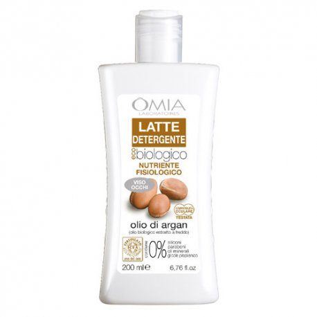 Omia - Latte detergente argan 200 mlNUTRIENTE FISIOLOGICO Compatibilità cutanea e oculare Testate Con Olio di Argan BI