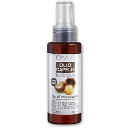 Omia - Olio capelli olio di macadamia 100 mlPRODOTTO ECO-BIOLOGICO. FORMULA IDRATANTE E ILLUMINANTE PER CAPELLI STRESS