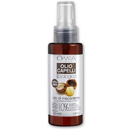 Omia - Olio capelli olio di macadamia 100 mlPRODOTTO ECO-BIOLOGICO. FORMULA IDRATANTE E ILLUMINANTE PER CAPELLI STRESS