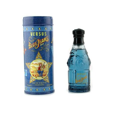 Versace Uomo Blue Jeans Eau de Toilette 75 ml eau de toilette classica con bosco, note agrumate con un cuore speziato e