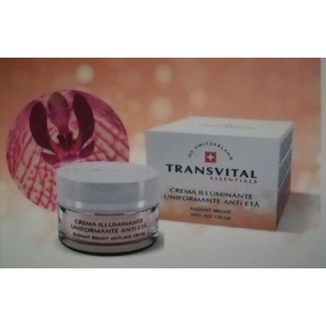 TRANSVITAL essential crema illuminante uniformante anti età 50 mlpiacevole profumazione data dall\' ESTRATTO DEL FIORE D