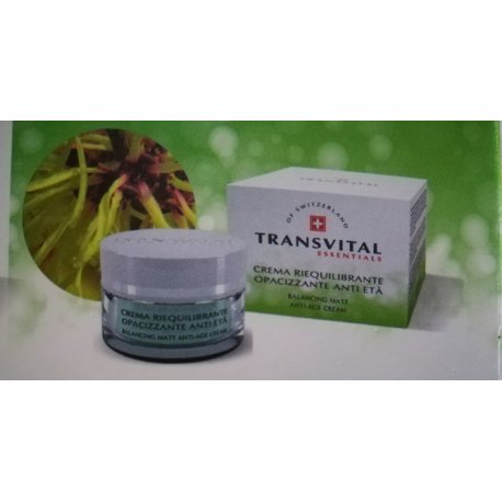 TRANSVITAL essential crema riequilibrante opacizzante anti età 50ml.crema riequilibrante e opacizzante per combarttere l