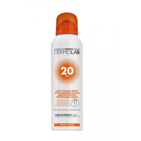 DERMOLAB LATTE SOLARE SPRAY CORPO SPF 20 PROTEZIONE MEDIA 150 MLLE FORMULE ARRICCHITE CON UN POOL DI ACIDI IALURONICI A