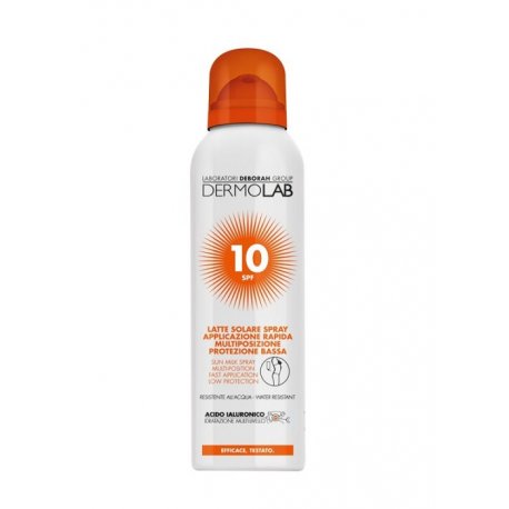 DERMOLAB LATTE SOLARE SPRAY VISO E CORPO SPF10 150 mlLatte solare spray protezione bassa per viso e corpoArricchita co