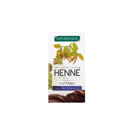 NATURAVERDE HENNE\' COLORAZIONE CAPELLI POLVERE VEGETALE CASTANO 100% vegetale