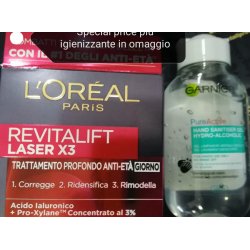 L'OREAL REVITALIFT LASER X3 CREMA VISO TRATTAMENTO PROFONDO ANTIAGE 50ML IN OMAGGIO IGIENIZZANTI MANI DA 100ML REVITALIF