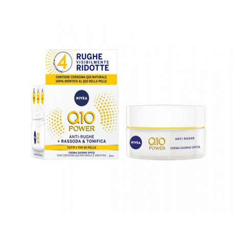 Nivea Q10 Crema Antirughe Giorno 50mlIl Coenzima Q10, potente anti-ossidante e naturale difesa anti-età della pelle, è 