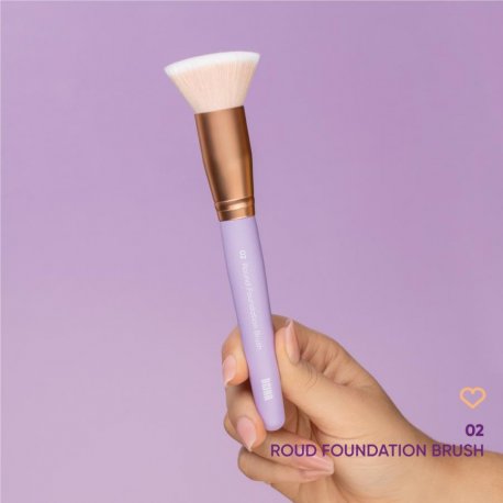 NEJHA 02 Round Foundation Brush – Pennello Fondotinta TondoPennello arrotondato dal taglio piatto per l’applicazione di