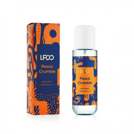 LPDO BODY SPRAY PESCA CRUMBLE 250MLImmagina una sfoglia crunchy al tamarindo dal ripieno cremoso, sublimato da godurios