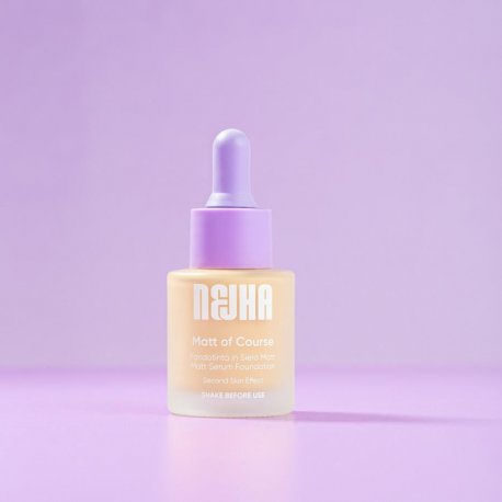 NEJHA Matt of Course – Fondotinta Matt – W05 SandFondotinta in Siero Matt dal finish satinato e vellutato, ultra legger