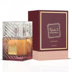 Lattafa Khamrah Dukhan EDP 100ml è l’evoluzione intensa e affumicata del celebre Khamrah: una fragranza unisex che avvo