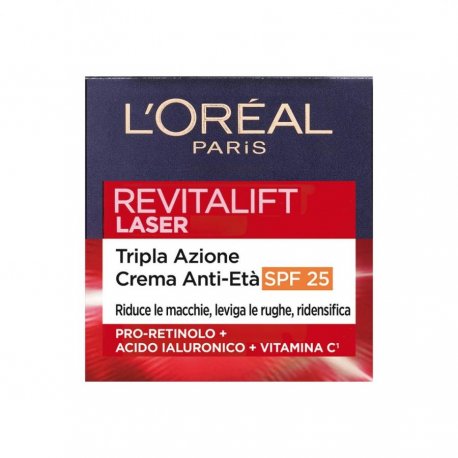 L\'OREAL REVITALIFT LASER TRIPLA AZIONE CREMA ANTI ETA\' GIORNO 50 ML riduce le macchie,leviga le rughe,ridensifica
