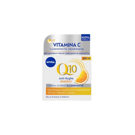 Nivea Q10 Energy Crema Viso Anti-rughe Giorno Illuminante Spf15 Pelle Stanca E Spenta 50ml