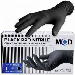 Guanti in nitrile 3,5 gr 100 pz nero senza polvere TAGLIA L